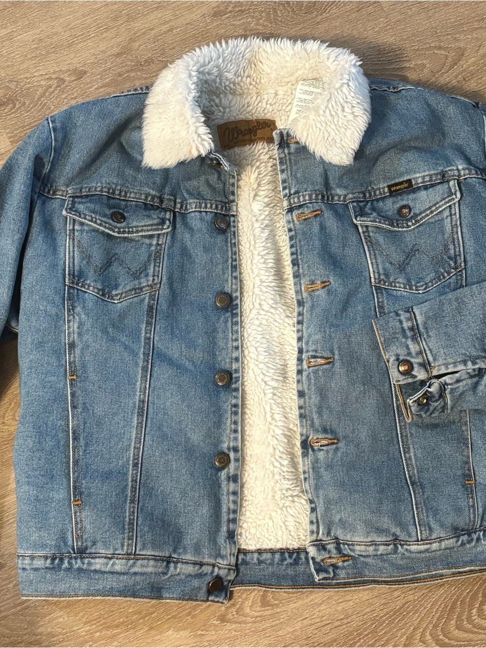 Men’s Wrangler Blue Denim Sherpa Jacket